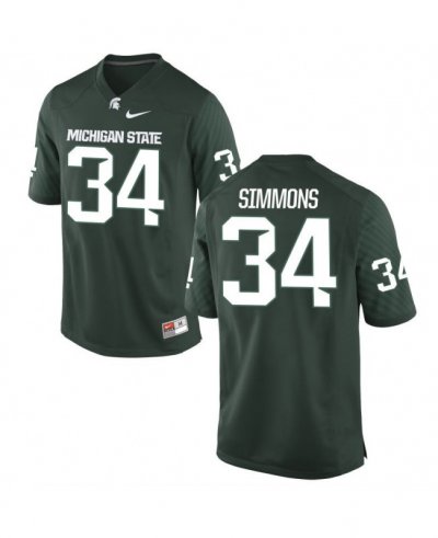 Men's Michigan State Spartans NCAA #34 Antjuan Simmons Green Authentic Nike Stitched College Football Jersey II32G55QY